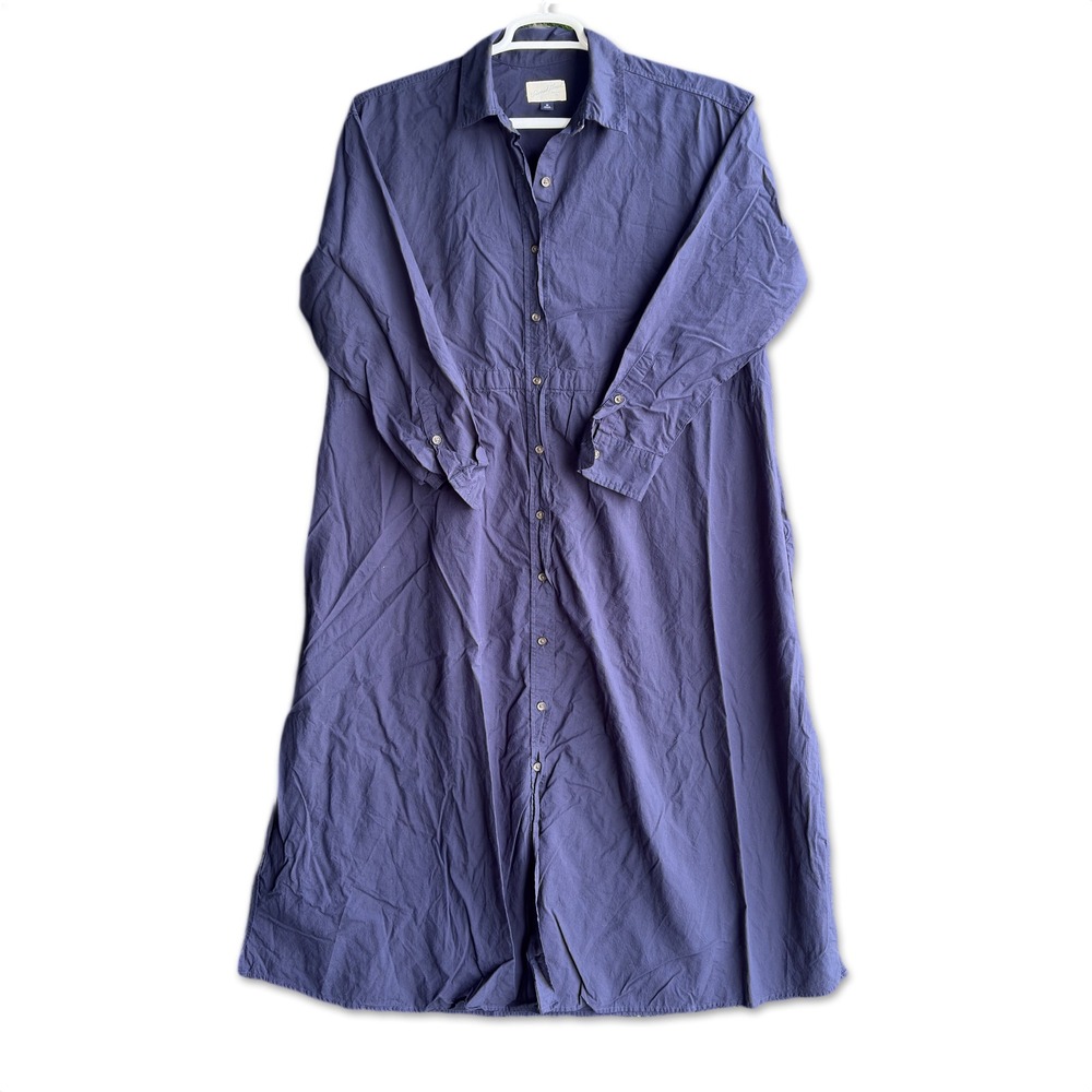 Universal Thread Navy Maxi Shirt Dress Womens Medium Blue Sleeve Button Front